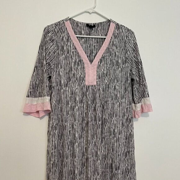 SIMPLY VERA VERA WANG 1/2 Sleeve "Maxi" Caftan Gray White Long Nightgown Pajamas - Picture 4 of 16